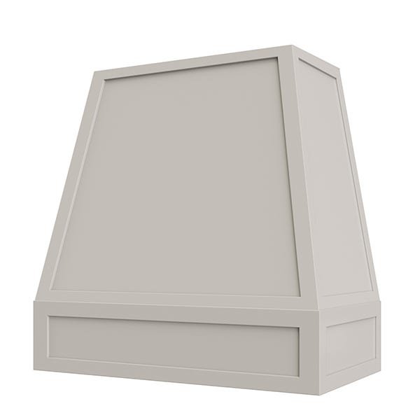 Kitchen and Cabinet Store Shaker Tapered wood range hood in Light Gray