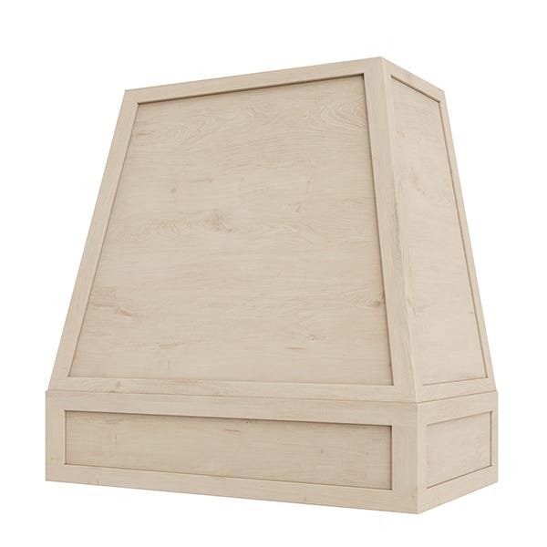 Kitchen and Cabinet Store Shaker Tapered wood range hood in Raw