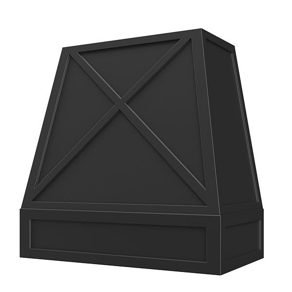 Kitchen and Cabinet Store Shaker Tapered X wood range hood in Black