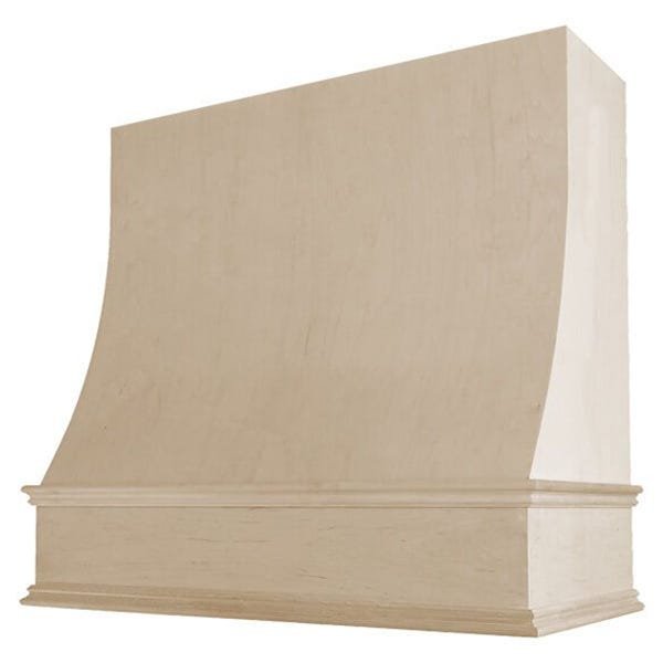 Kitchen and Cabinet Store Sloped wood range hood in Raw