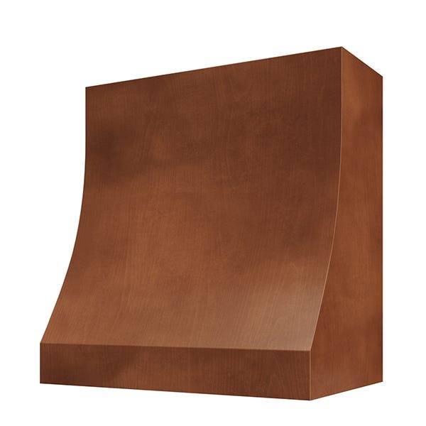Kitchen and Cabinet Store Sloped Without Trim wood range hood in Chocolate Stain