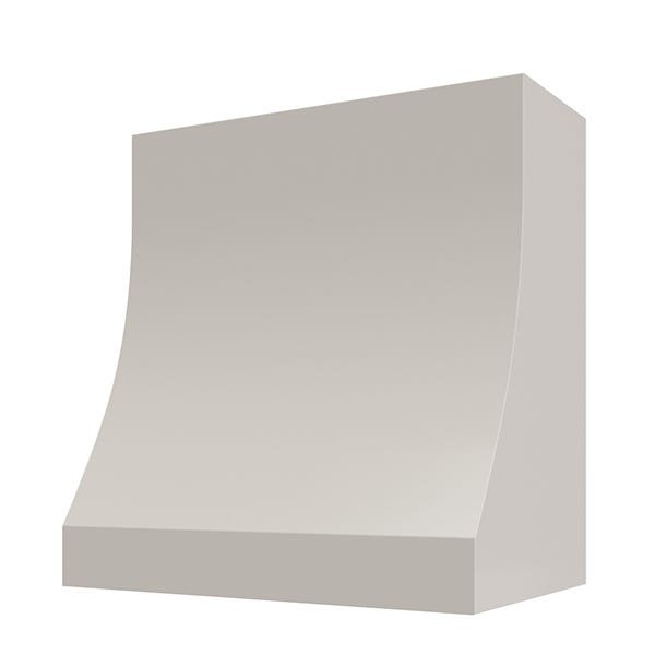 Kitchen and Cabinet Store Sloped Without Trim wood range hood in Light Gray