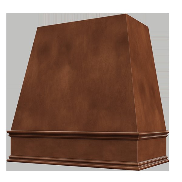 Kitchen and Cabinet Store Tapered wood range hood in Chocolate Stain
