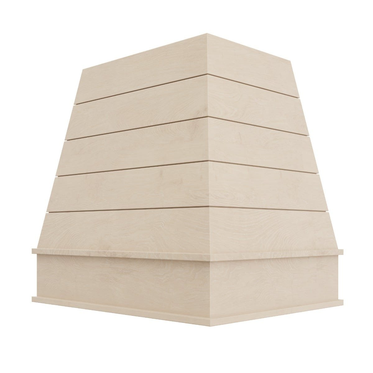 Kitchen and Cabinet Store Tapered Island wood range hood in Raw