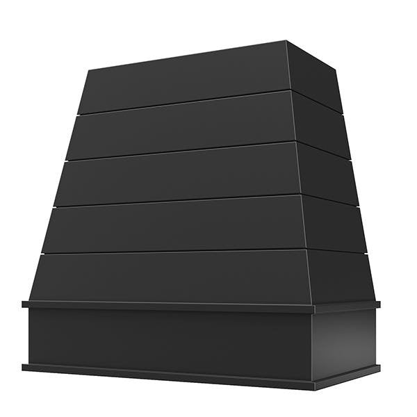 Kitchen and Cabinet Store Tapered With Shiplap wood range hood in Black