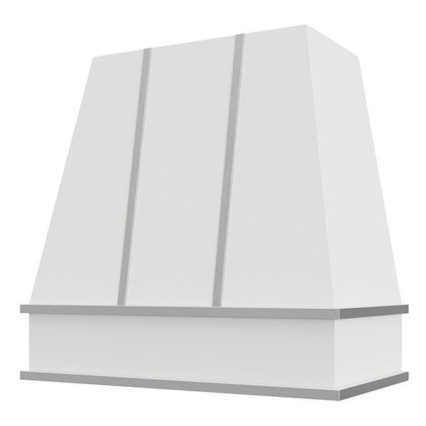 Kitchen and Cabinet Store Tapered With Steel Strapping wood range hood in Primed (paint ready)