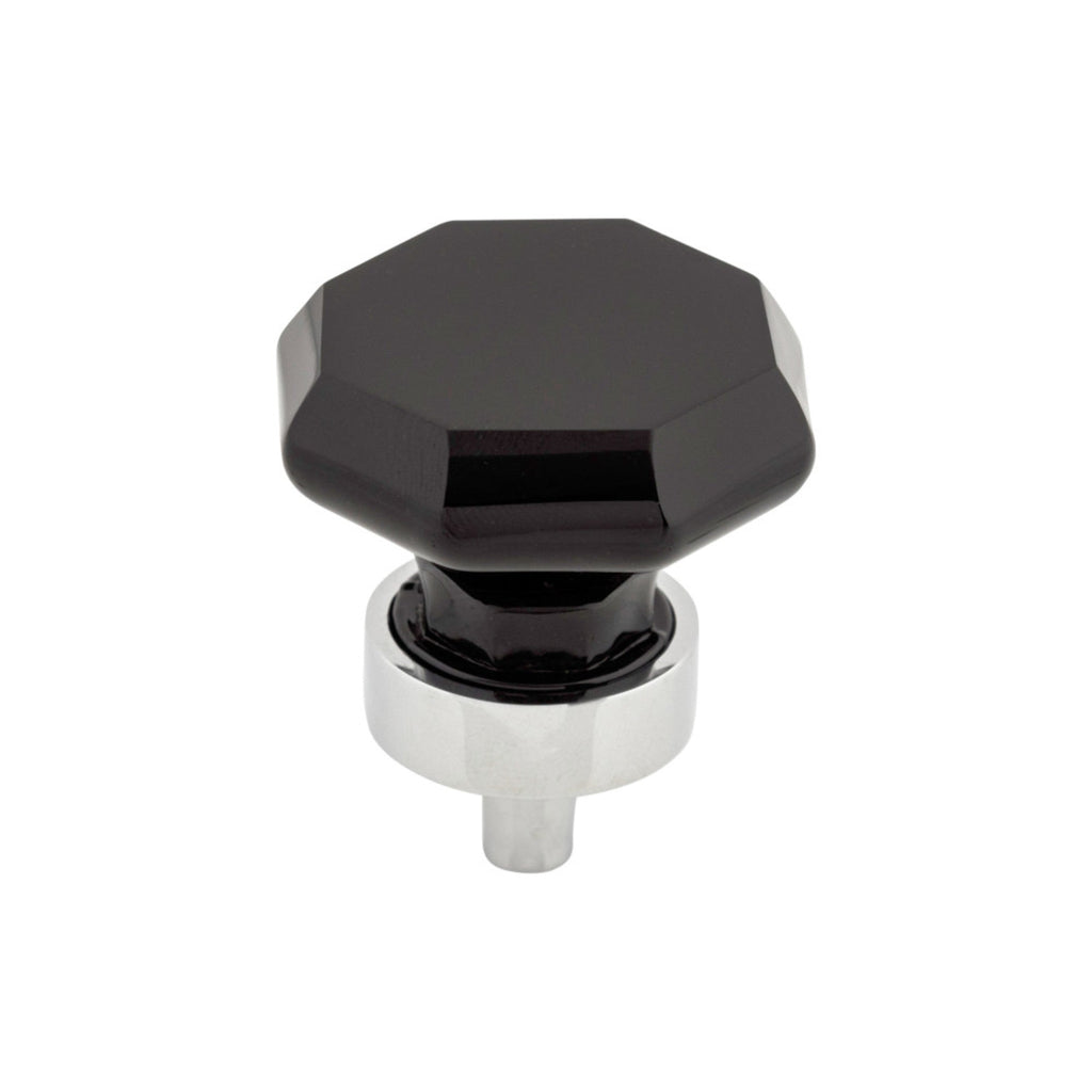 TOP KNOBS Black Octagon Crystal Cabinet Knob