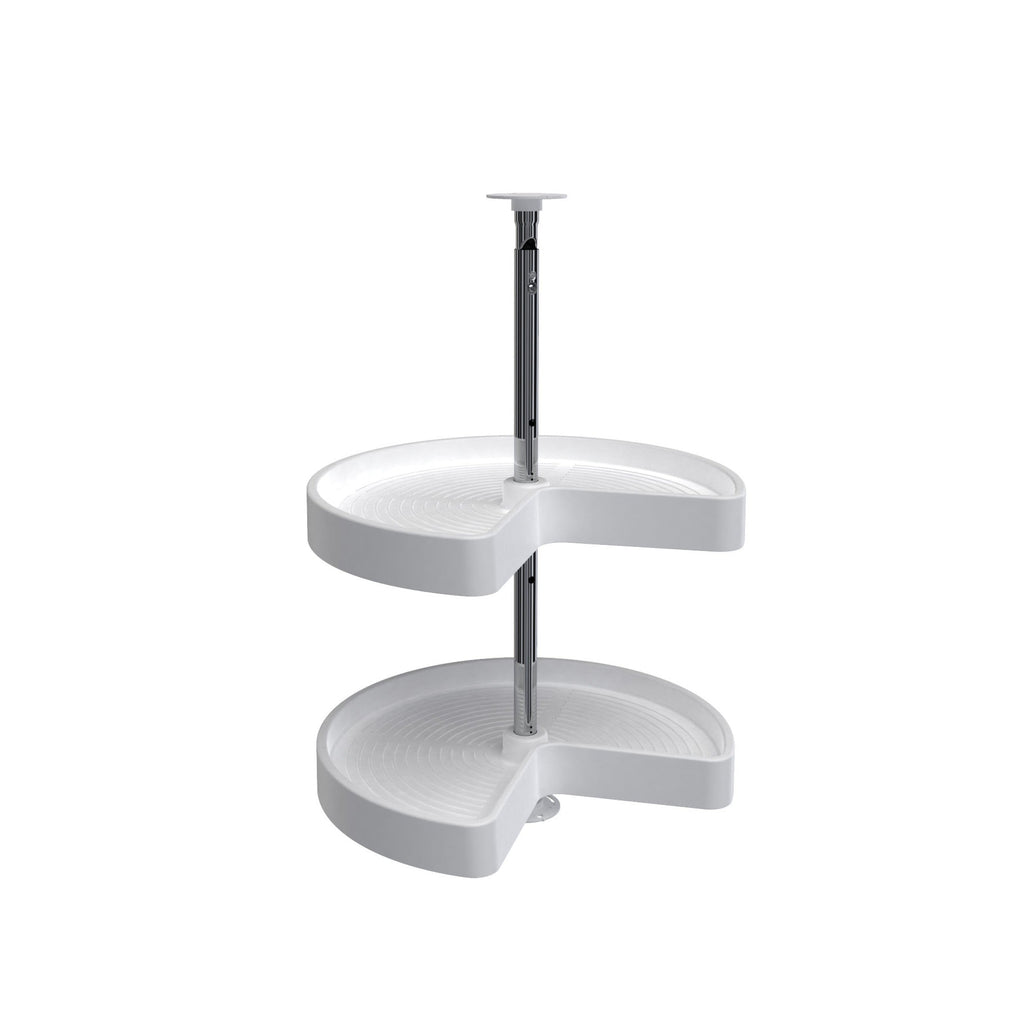 REV-A-SHELF LD-2472 Series Polymer Kidney Shaped 2 Shelf Lazy Susan For Corner Wall Cabinets