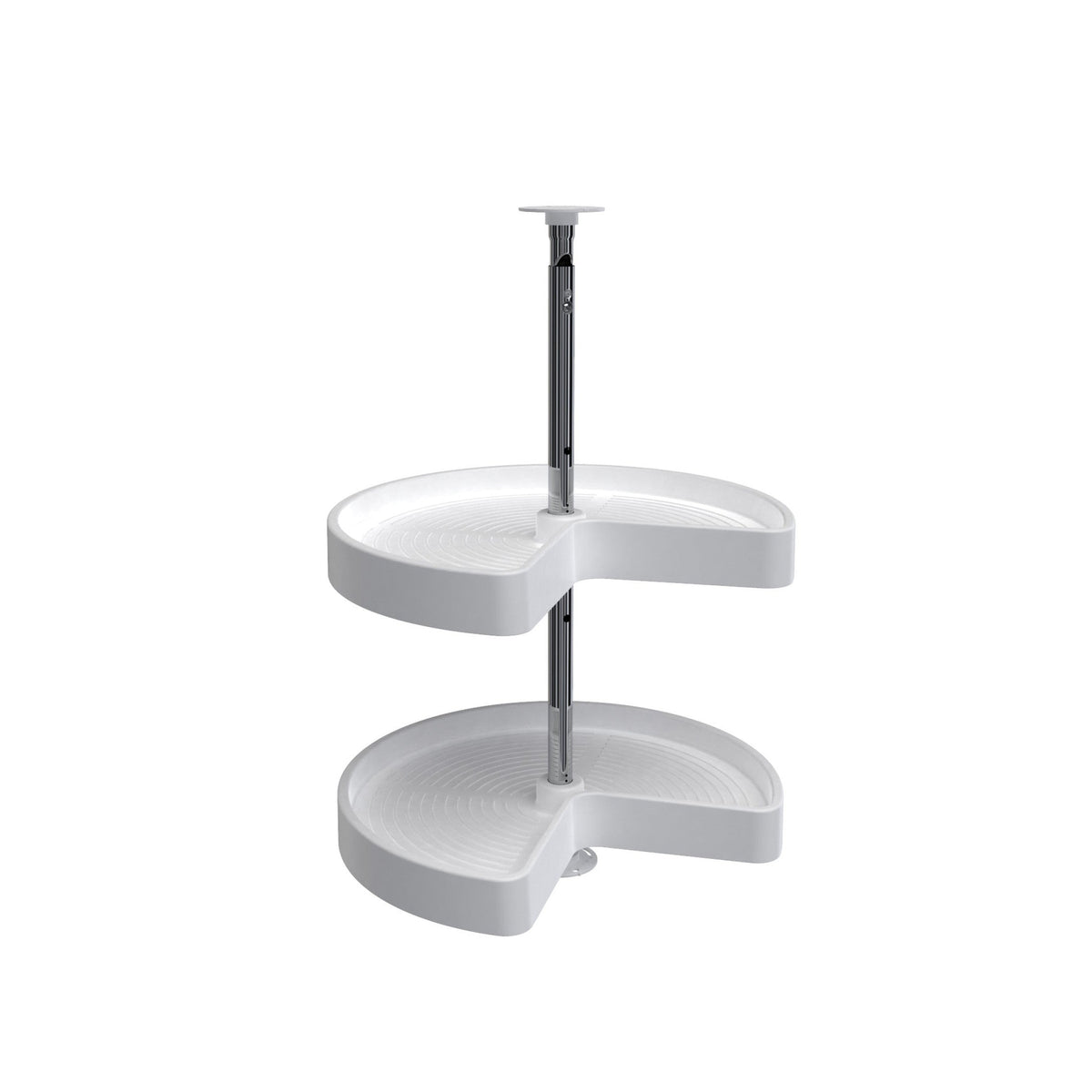 REV-A-SHELF LD-2472 Series Polymer Kidney Shaped 2 Shelf Lazy Susan For Corner Wall Cabinets