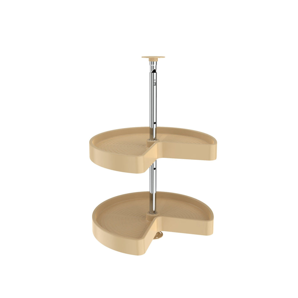REV-A-SHELF LD-2472 Series Polymer Kidney Shaped 2 Shelf Lazy Susan For Corner Wall Cabinets