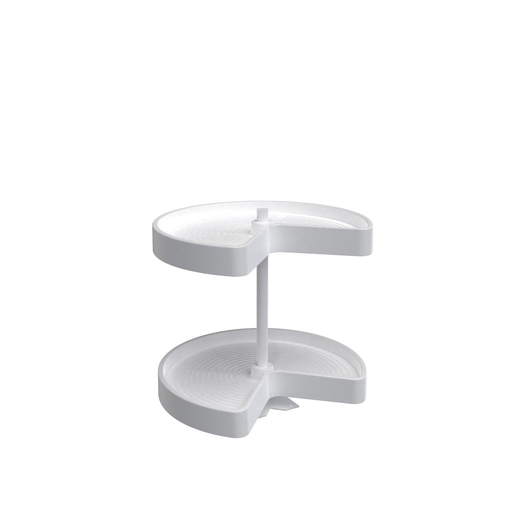 REV-A-SHELF LD-2472-BM Series Polymer Kidney Shaped 2 Shelf Lazy Susan W/Bottom Mount Hardware For Corner Wall Cabinets