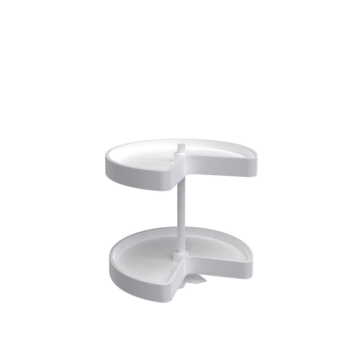 REV-A-SHELF LD-2472-BM Series Polymer Kidney Shaped 2 Shelf Lazy Susan W/Bottom Mount Hardware For Corner Wall Cabinets