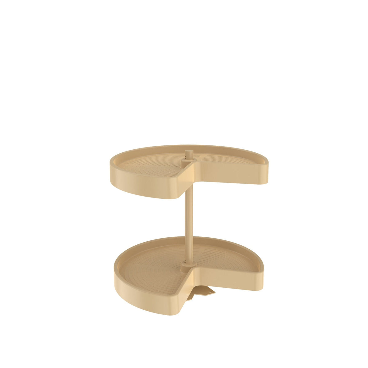 REV-A-SHELF LD-2472-BM Series Polymer Kidney Shaped 2 Shelf Lazy Susan W/Bottom Mount Hardware For Corner Wall Cabinets