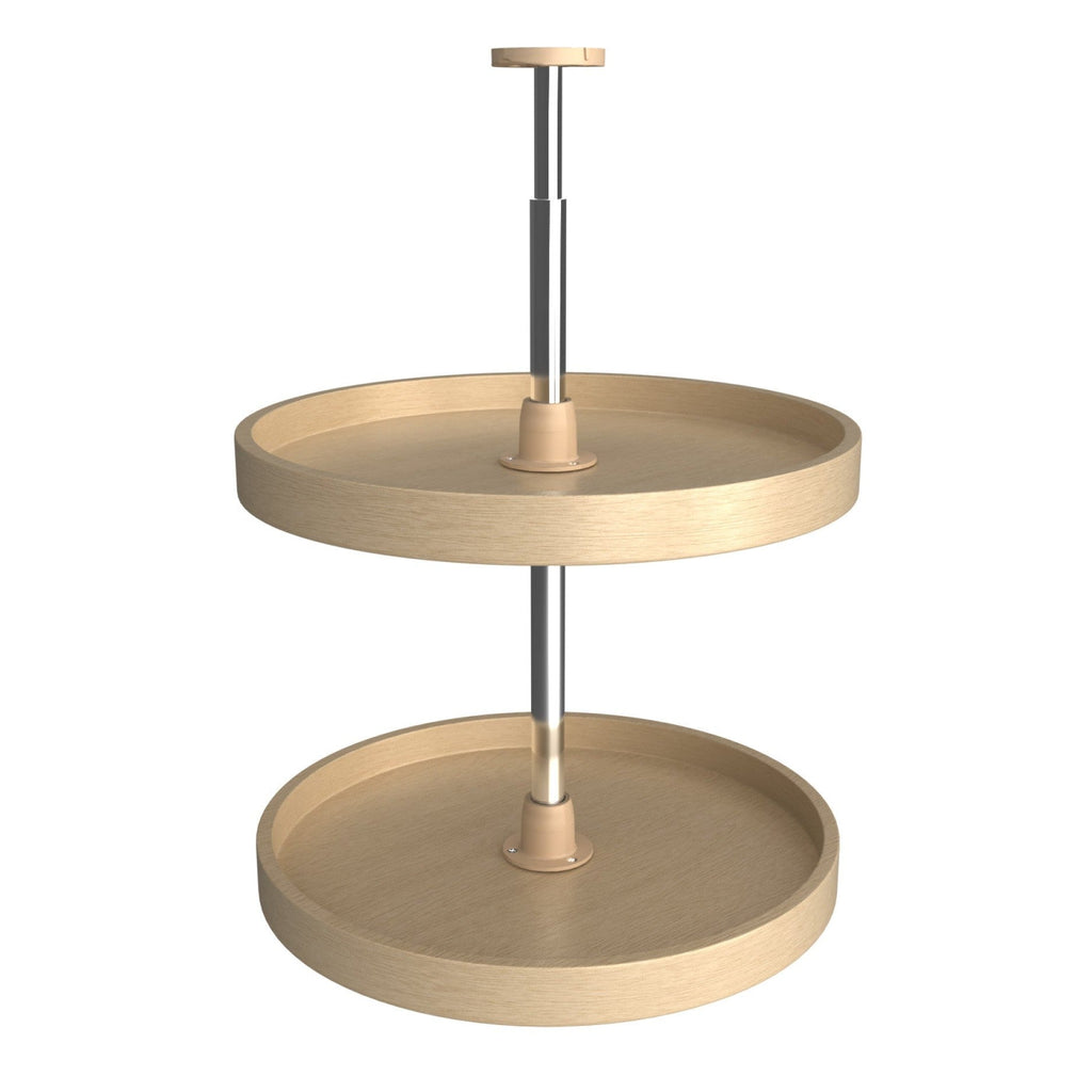 REV-A-SHELF LD-4BW-062 Series Lazy Daisy Banded Wood Full Circle 2 Shelf Lazy Susan For Corner Wall Cabinets