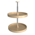 REV-A-SHELF LD-4BW-062 Series Lazy Daisy Banded Wood Full Circle 2 Shelf Lazy Susan For Corner Wall Cabinets