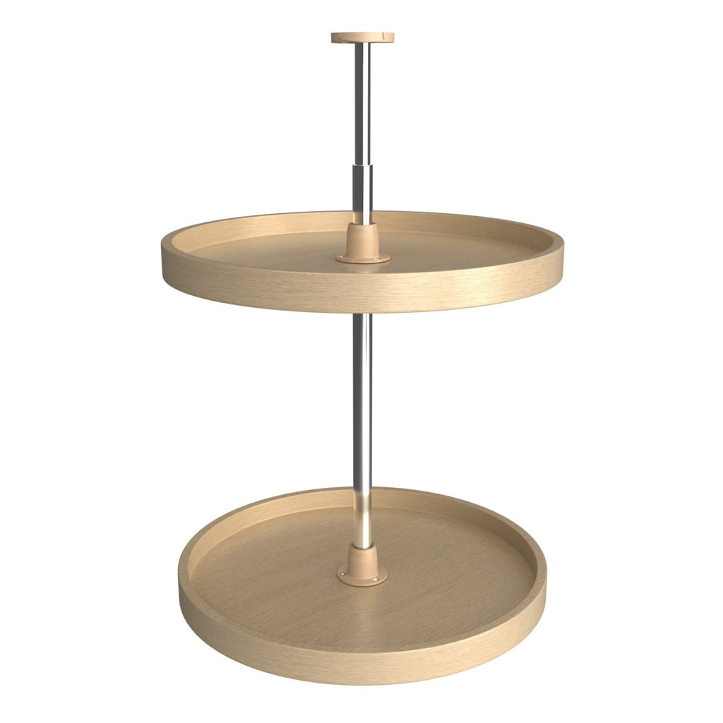 REV-A-SHELF LD-4BW-062 Series Lazy Daisy Banded Wood Full Circle 2 Shelf Lazy Susan For Corner Wall Cabinets