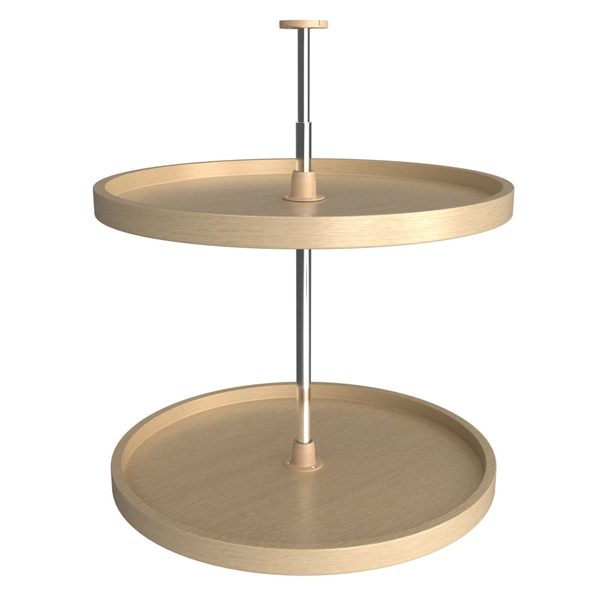 REV-A-SHELF LD-4BW-062 Series Lazy Daisy Banded Wood Full Circle 2 Shelf Lazy Susan For Corner Wall Cabinets