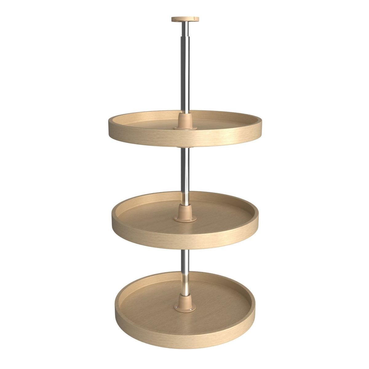 REV-A-SHELF LD-4BW-063 Series Lazy Daisy Banded Wood Full Circle 3 Shelf Lazy Susan For Corner Wall Cabinets