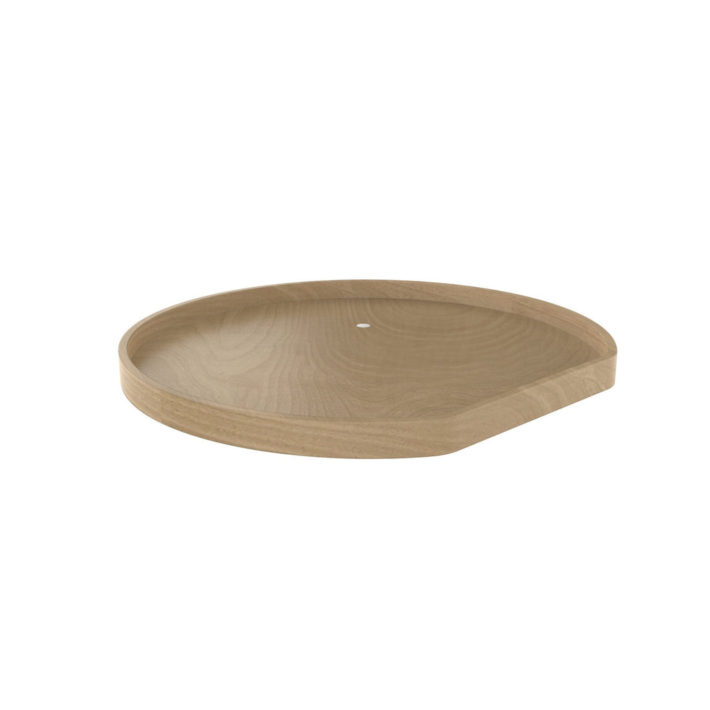 REV-A-SHELF LD-4BW-201SBS Series Banded Wood D Shaped Lazy Susan Shelf For Corner Base Cabinets W/ Swivel Bearing