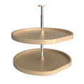 REV-A-SHELF LD-4BW-262 Series Banded Wood D Shaped 2 Shelf Lazy Susans For Corner Base Cabinets