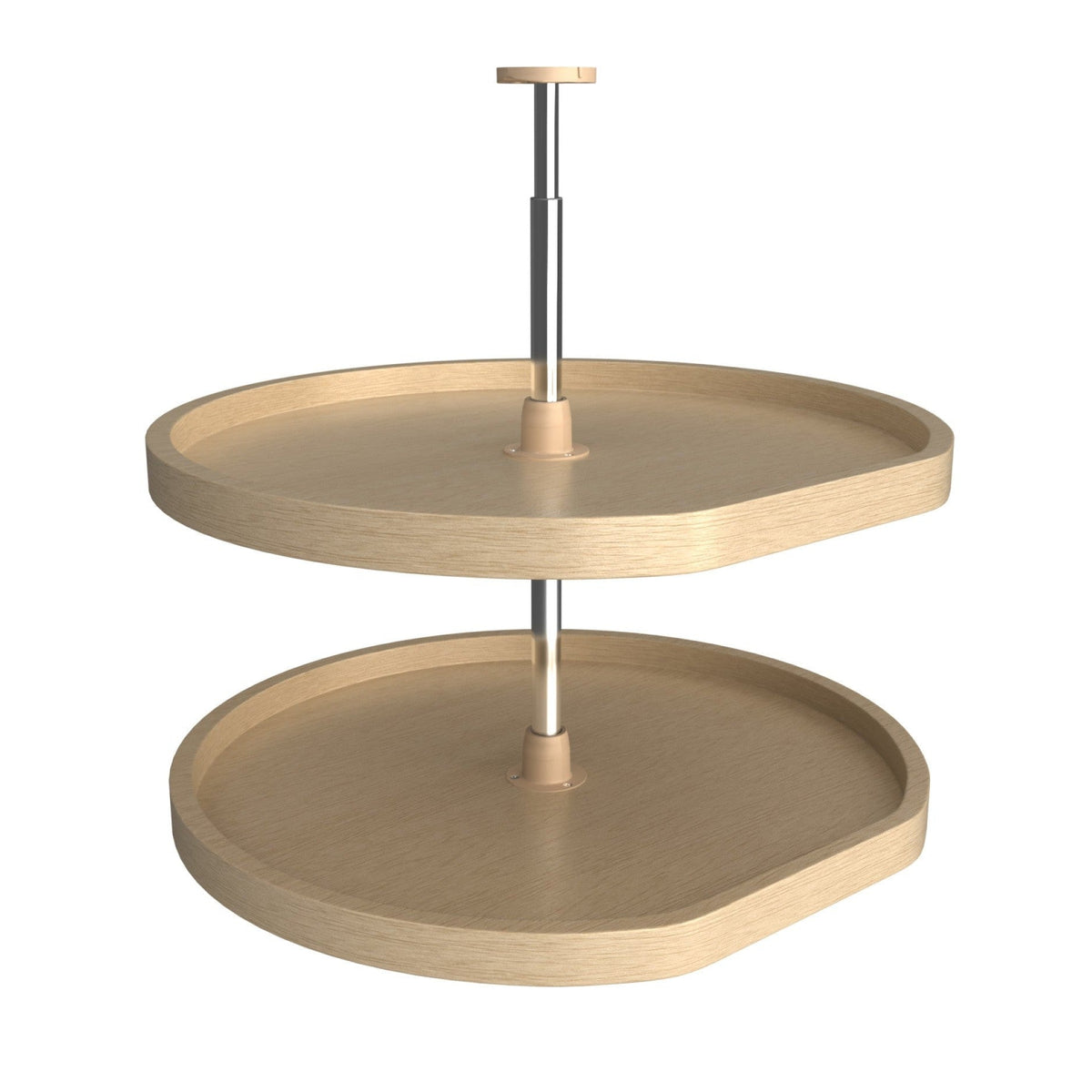 REV-A-SHELF LD-4BW-262 Series Banded Wood D Shaped 2 Shelf Lazy Susans For Corner Base Cabinets