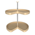 REV-A-SHELF LD-4BW-472 Series Banded Wood Kidney Shaped 2 Shelf Lazy Susan Shelf For Corner Base Cabinets