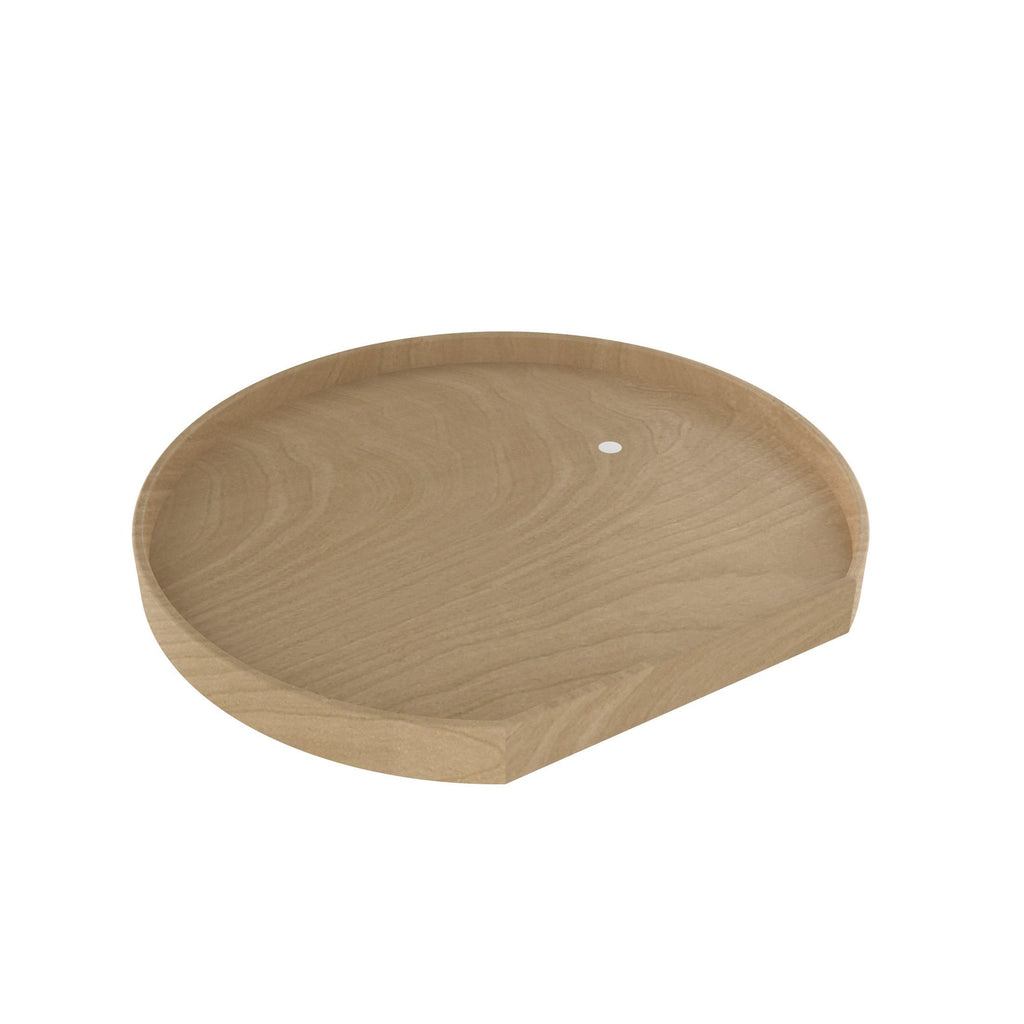 REV-A-SHELF LD-4NW-201BS Series Natural Wood D Shaped Lazy Susan For Corner Base Cabinets W/ Swivel Bearing