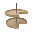 REV-A-SHELF LD-4NW-472-28-1 Natural Wood Kidney Shaped 2 Shelf Lazy Susans For Corner Base Cabinets