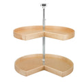 REV-A-SHELF LD-4NW-942-28-1 Natural Wood Pie Cut 2 Shelf Lazy Susans For Corner Base Cabinets