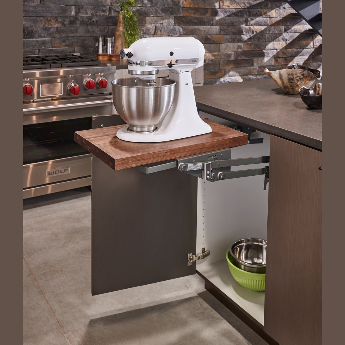 REV-A-SHELF ML Series Heavy Duty Mixer Lift Kit w/ Soft-Close for 18" Full-Access Base