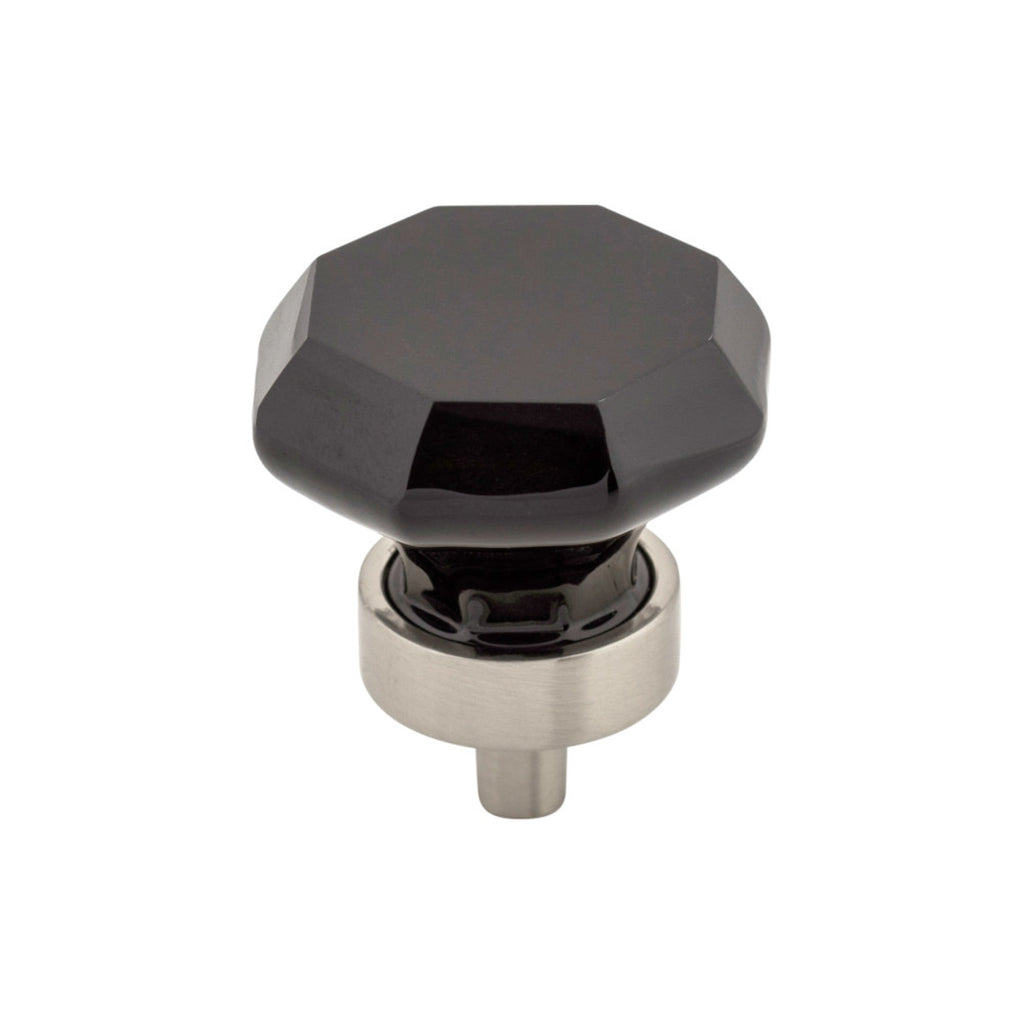TOP KNOBS Black Octagon Crystal Cabinet Knob