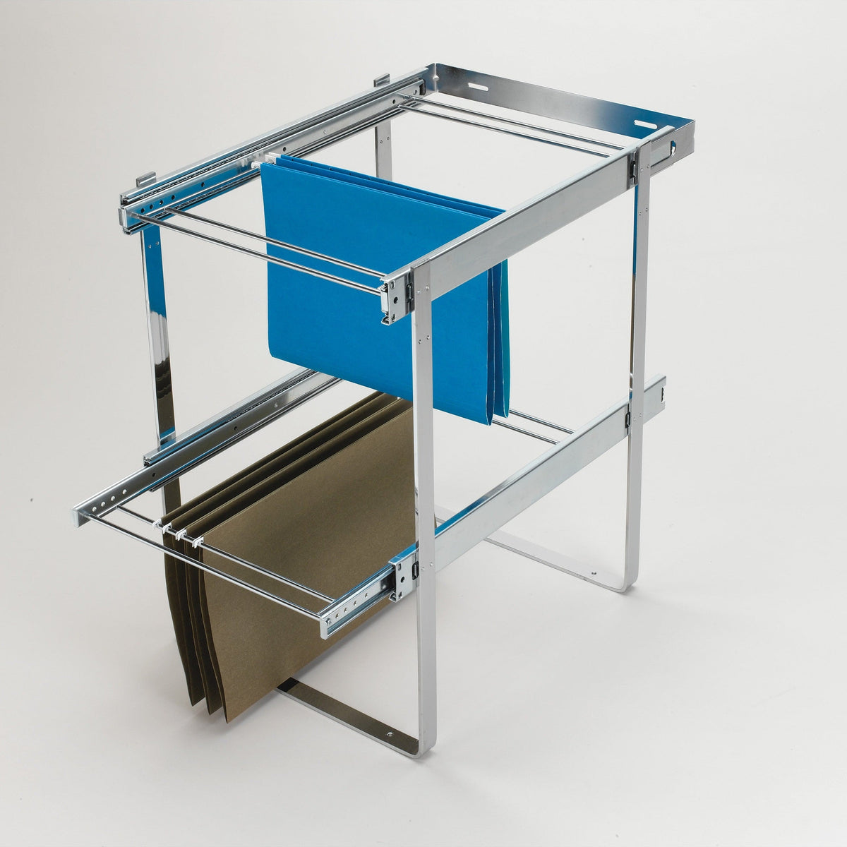 REV-A-SHELF RAS-FD-KIT Chrome Two-Tier File Drawer System w/ Full-Extension Slides