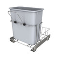 REV-A-SHELF RUKD Series Chrome Steel Pullout Waste Container w/ Rear Basket Storage