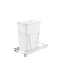 REV-A-SHELF RV-12PB S Single White 35 Qt. White Steel Wire Bottom Mount Waste Container w/ Full-Extension Slides for 15" Base Cabinets
