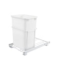 REV-A-SHELF RV-18PB-1 Single White 35 Qt. White Steel Wire Bottom Mount Waste Container w/ 3/4-Extension Slides for 18" Base Cabinets