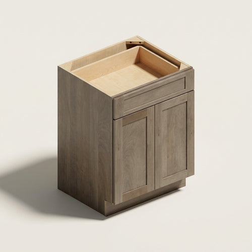 Seaport Driftwood Double Base Cabinet - 30w 34½h 24d