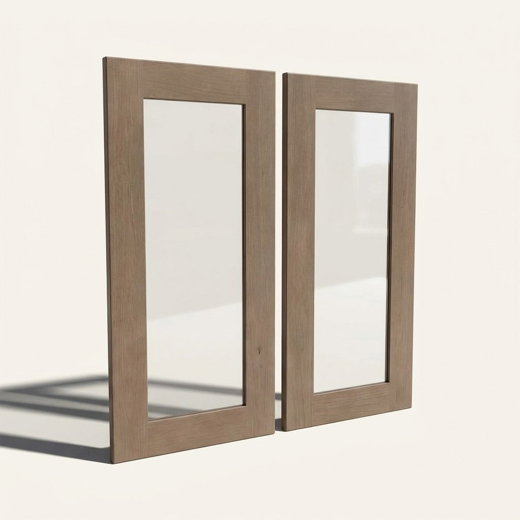 Seaport Driftwood Glass Cabinet Doors, 2ct - 17¾w 29½h