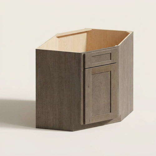 Seaport Driftwood Diagonal Corner Sink Base - 18w 34½h 24d