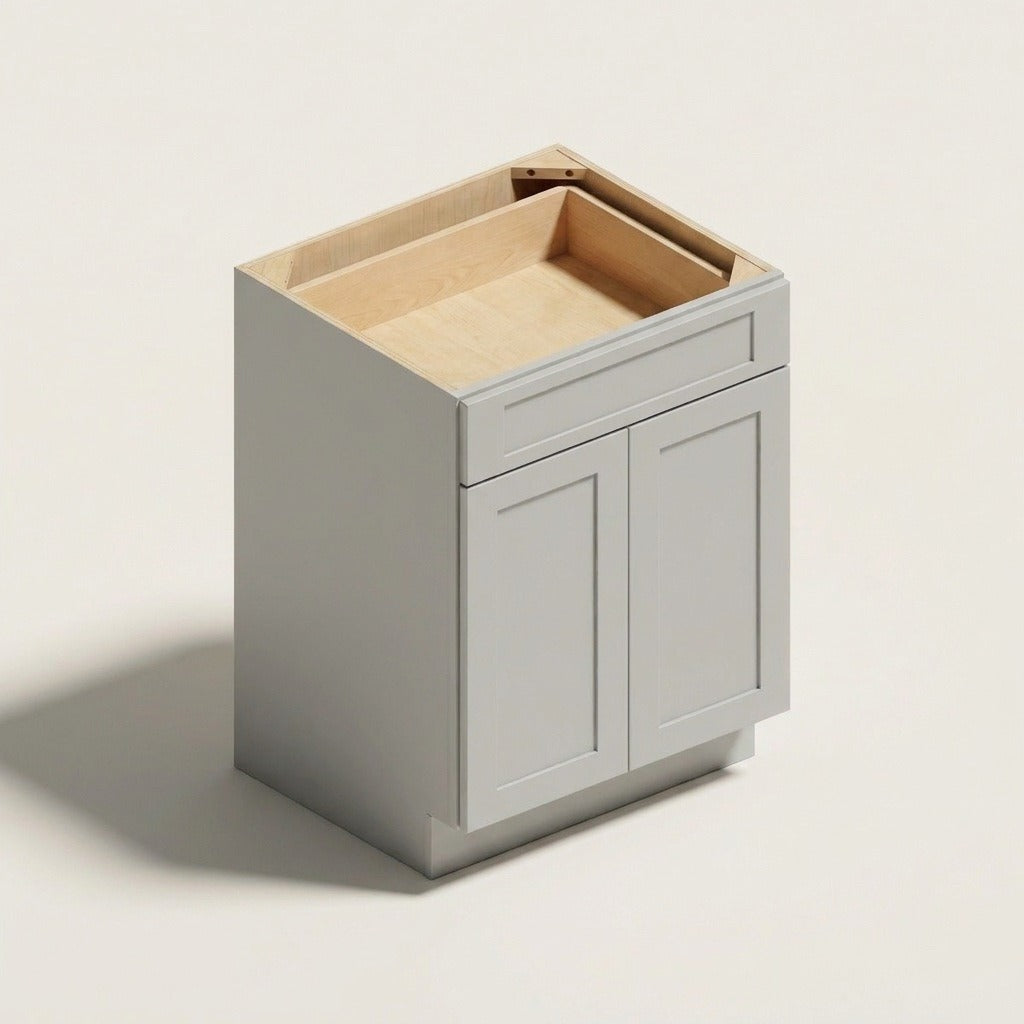 Seaport Light Gray Double Door Base - 24w 34½h 24d