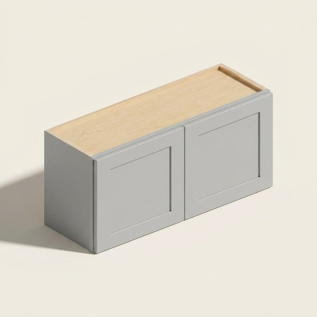 Seaport Light Gray Double Door Wall - 30w 15h 12d