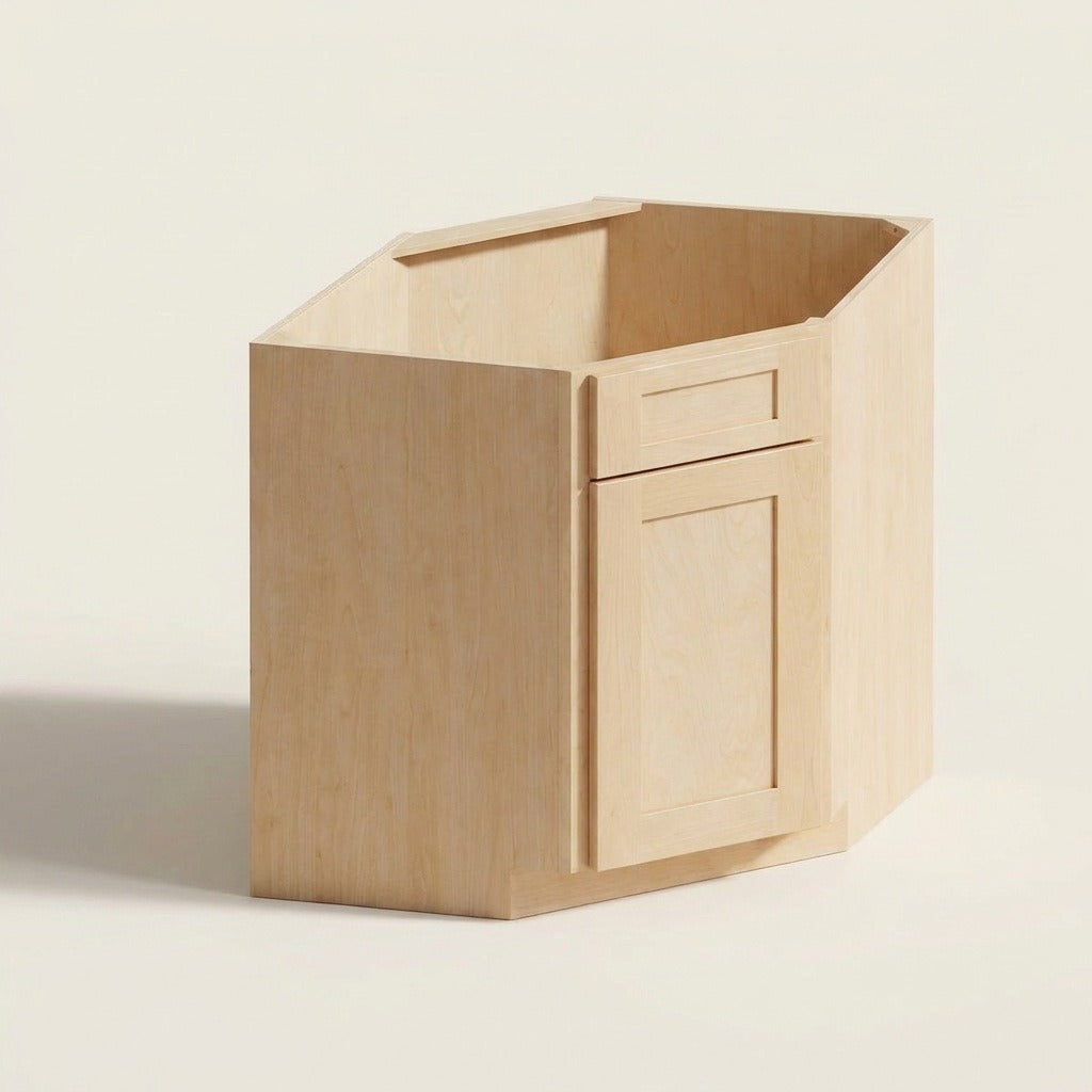 Seaport Natural Diagonal Corner Sink Base - 18w 34½h 24d