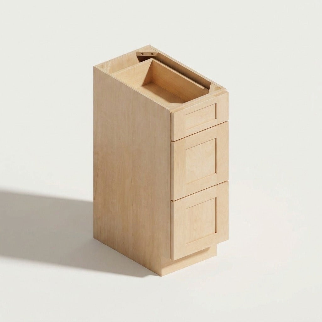 Seaport Natural 3-Drawer Base - 18w 34½h 24d
