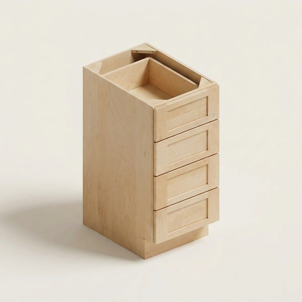 Seaport Natural 4-Drawer Base - 15w 34½h 24d