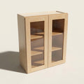Seaport Natural Wall Cabinet with Glass Doors - 33w 42h 12d, shown with the optional painted interior