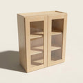 Seaport Natural Wall Cabinet with Glass Doors - 33w 42h 12d