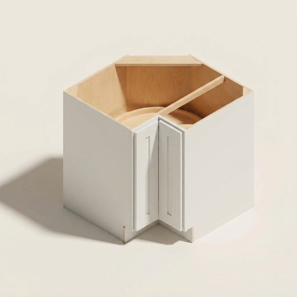 Seaport White ADA Lazy Susan Corner - 36w 32½h 24d