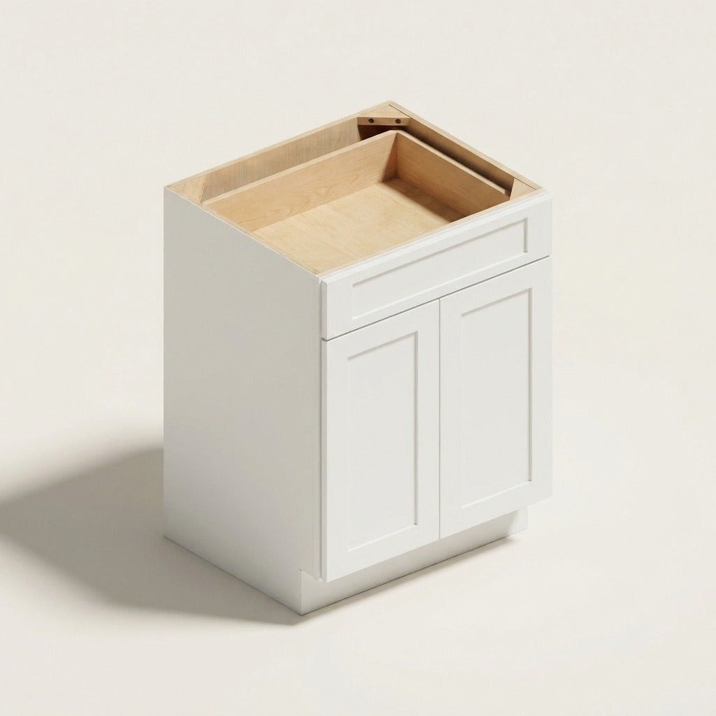 Seaport White Double Door Base - 24w 34½h 24d