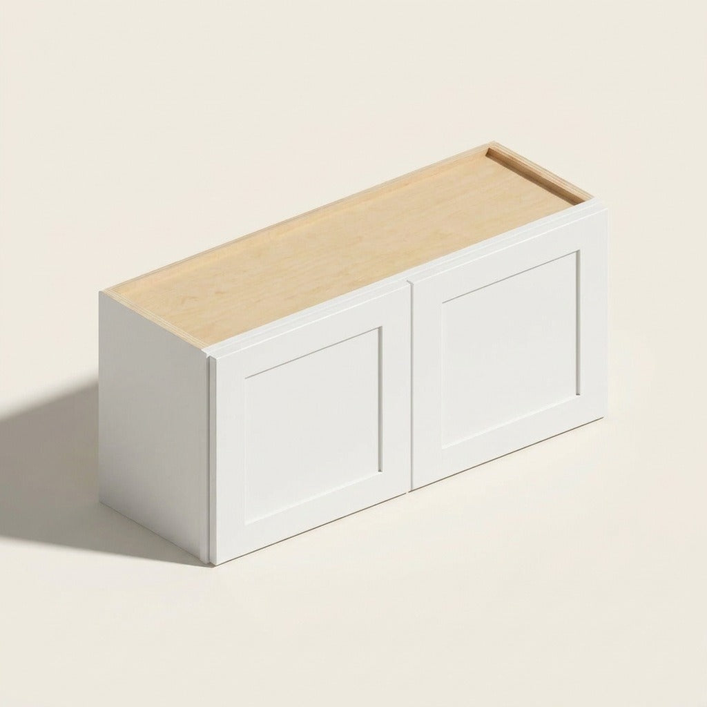 Seaport White Double Door Wall - 36w 15h 12d