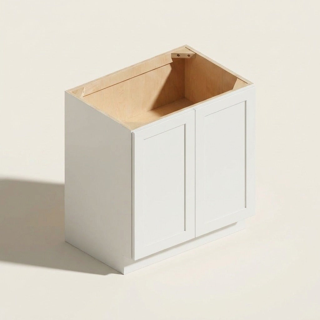 Seaport White Double Base Cabinet - 24w 34½h 24d